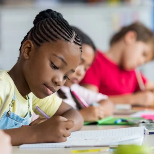 School Girl Writing In Class Pujvzax.webp
